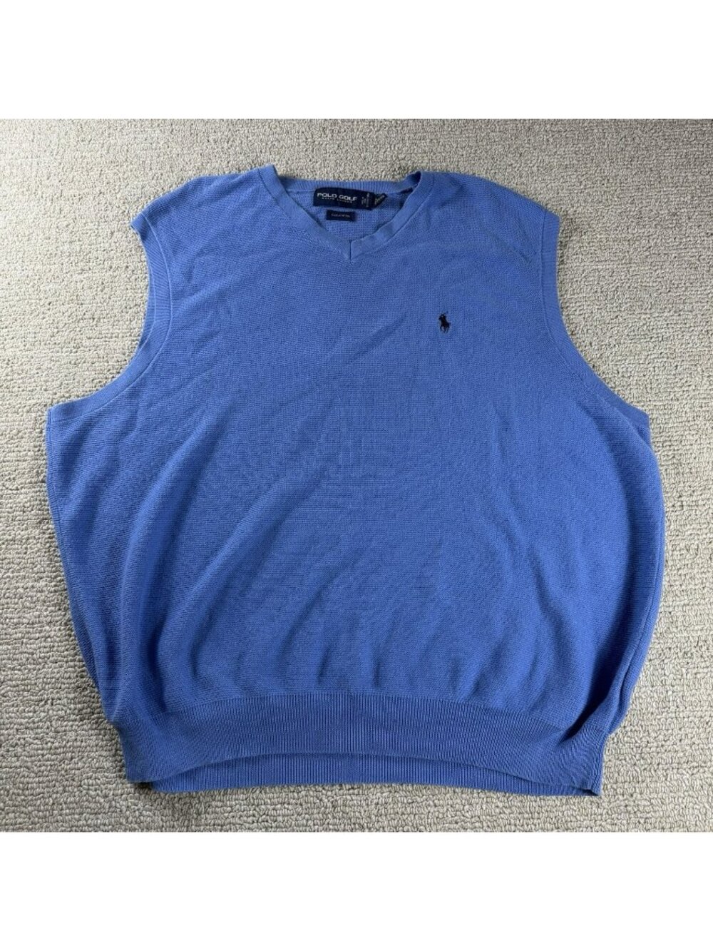 Polo Ralph Lauren Golf Italian Yarn V-neck Sweater Vest Blue Men’s Size 79